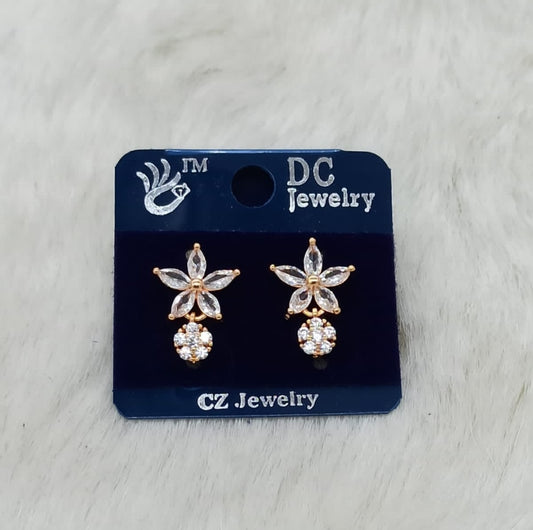 Floral Shine Earrings with Glass Crystal Accents - Nature